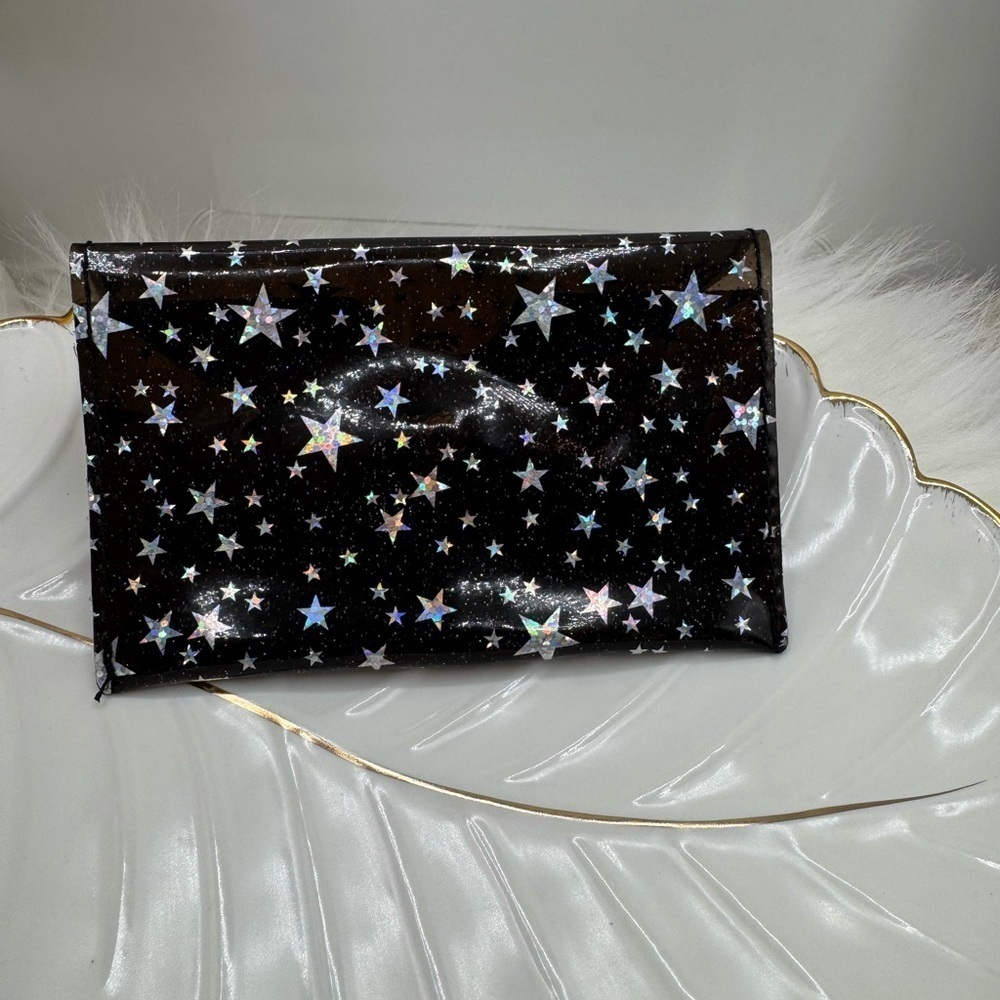 Starry Star Night Black Clear Card Case Wallet - Picture 2 of 6